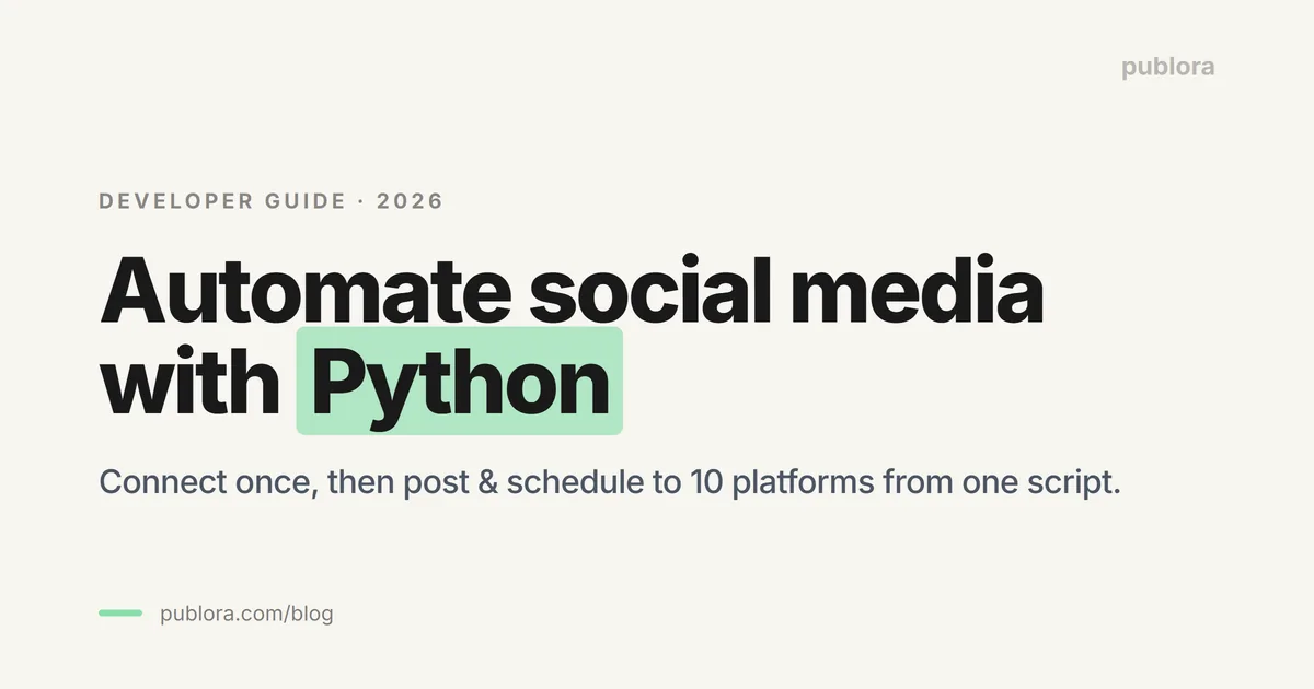 How to Automate Social Media Posts with Python and the Publora API