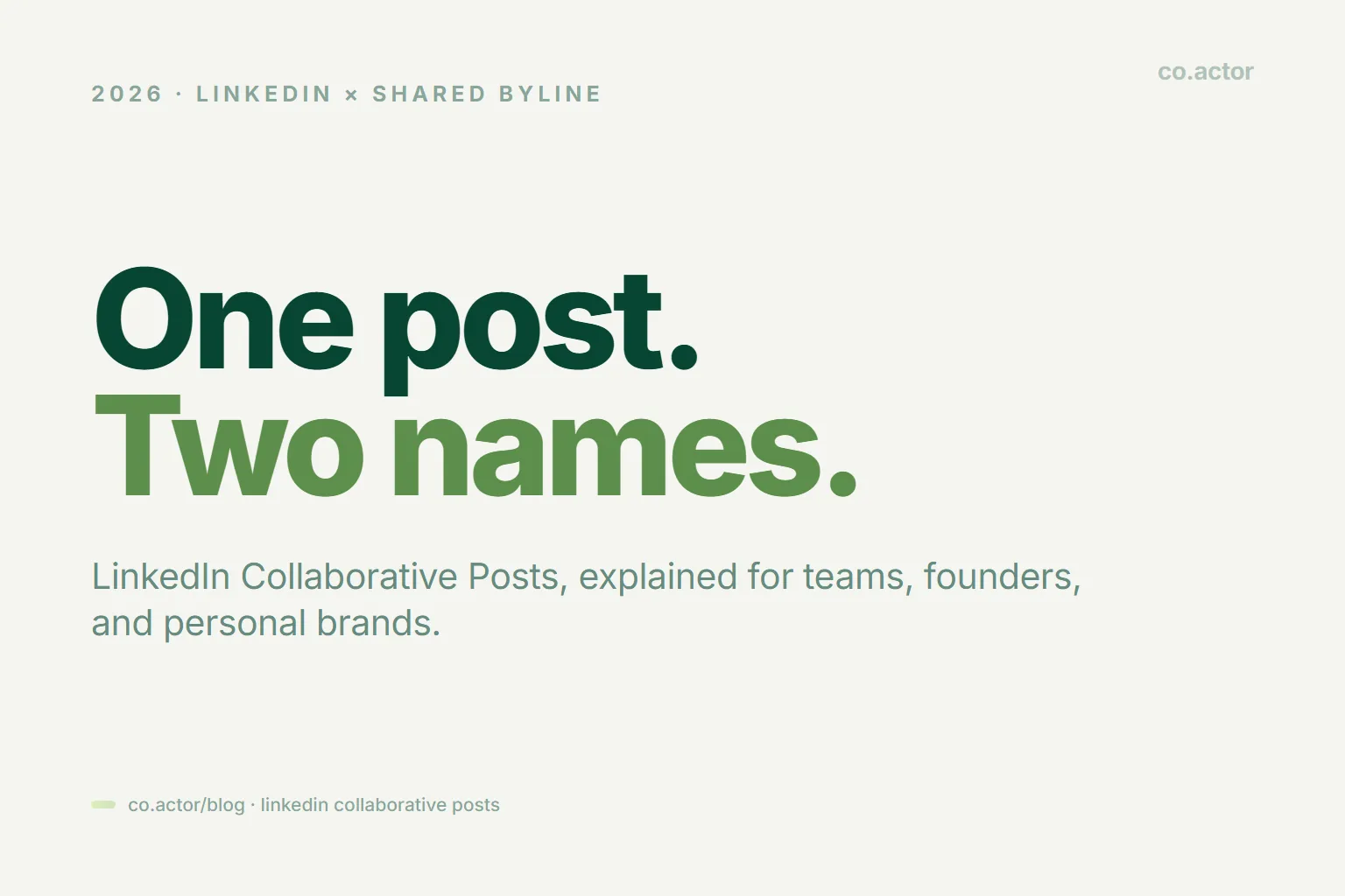 LinkedIn Collaborative Posts: The Shared-Byline Playbook