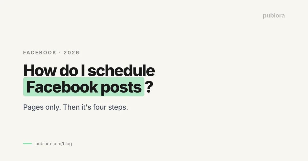 How Do I Schedule Posts on Facebook? (2026 Guide)