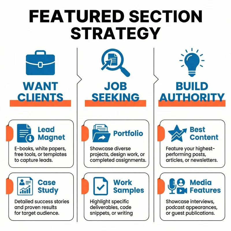 Featured Section Strategy - Want Clients, Job Seeking, Build Authority