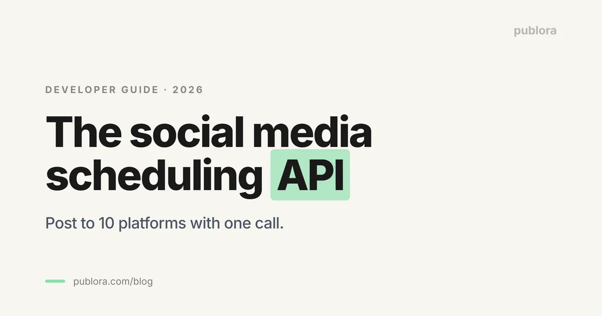 Social Media Scheduling API: Post to 10 Platforms with One Call (2026)