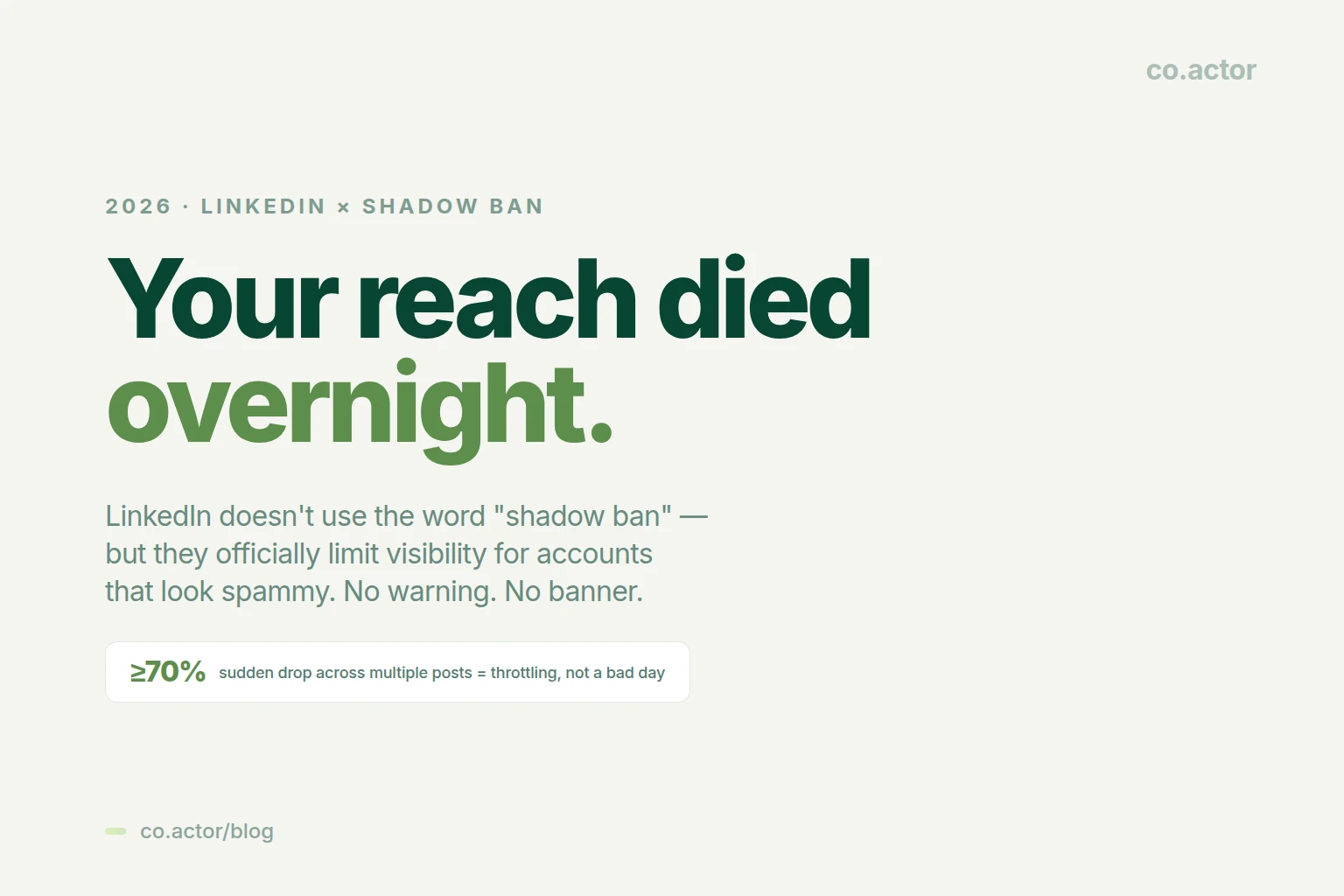 LinkedIn Shadow Ban 2026: Triggers, Detection, Recovery