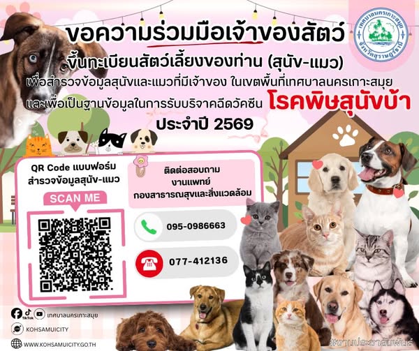 Koh Samui Pet Survey and Vaccination Campaign Announcement